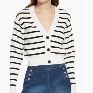 Frame Striped Relaxed Ribbed Cardigan